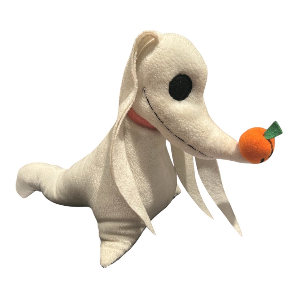Disney Nightmare Before Christmas Zero Plush Small White Pumpkin Nose Ghost Dog